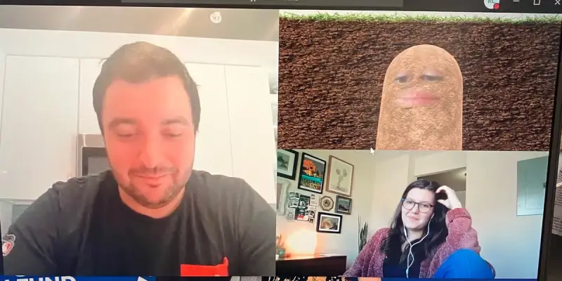 The Potato Filter Lady in the Zoom Call